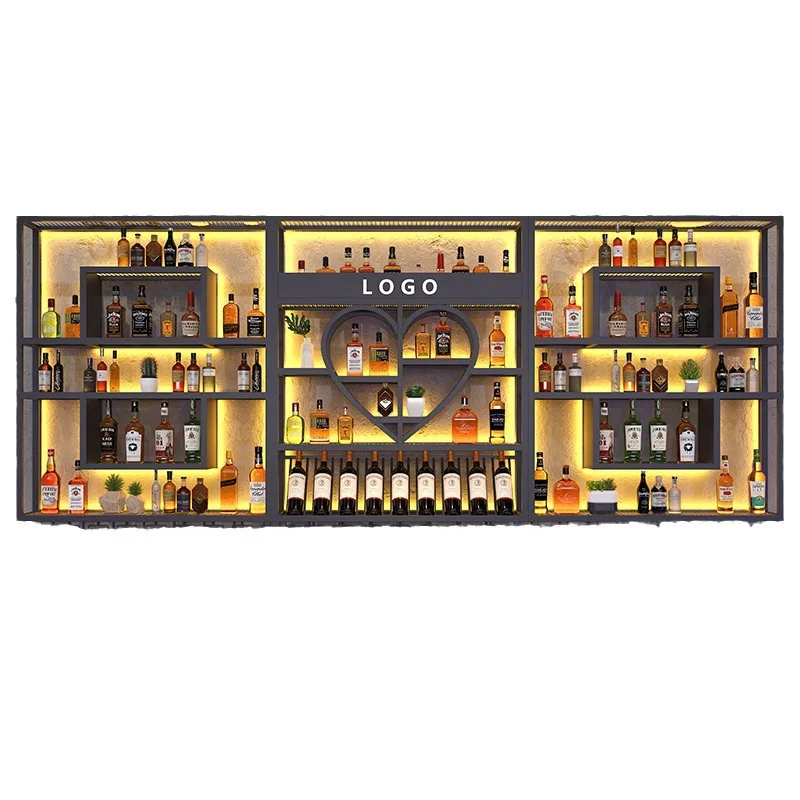 Wine Rack Bar Accessories High EndShelves Open Cabinets Room Liquor Whiskey Showcase Wall Cabinet Modern Home Display Furniture