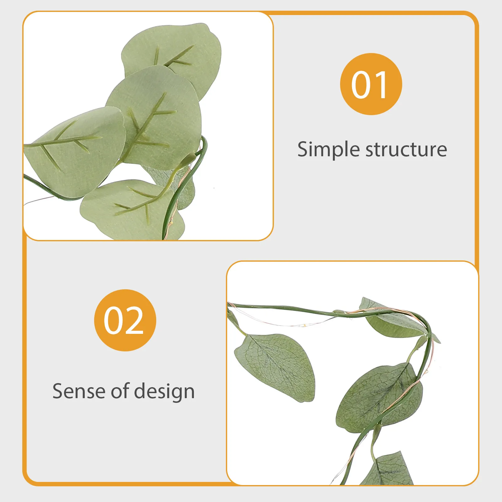 

2m Artificial Eucalyptus Leaves Light String 20 LED Vine Fairy Warm Glow Decorative Indoor String Light Greenery Vine Lamp