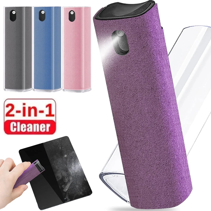 

2 In 1 Microfiber Screen Cleaner Spray Smartphones Soft Microfiber Polishing Cloth Phone PC Cleaner Set Cleaning Brush for Phone