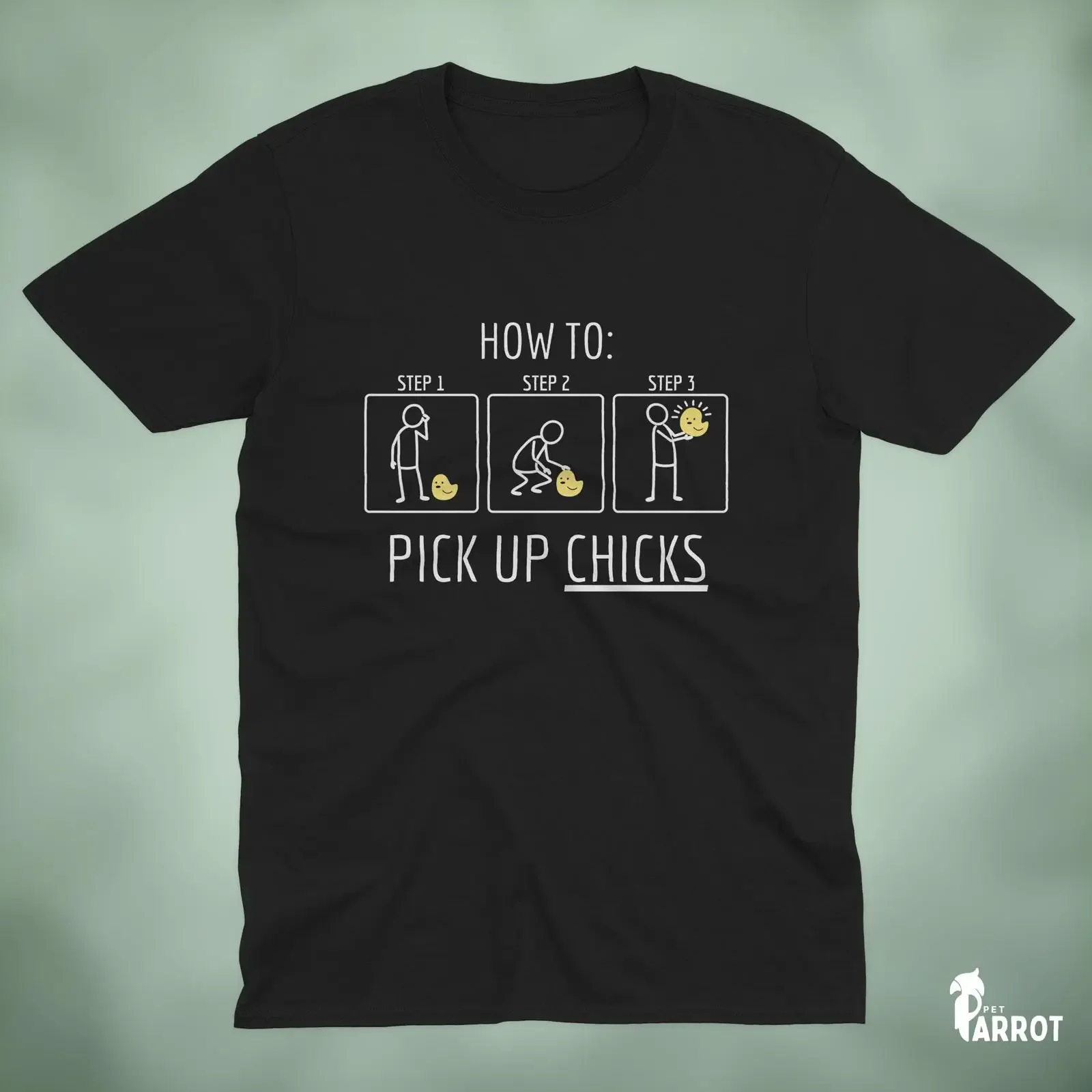 Funny Chicken T Shirt How To Pick Up Chicks Farm Humor Lover Dad Joke Cute vintage Washed Stylish Comfortable Stretched homme