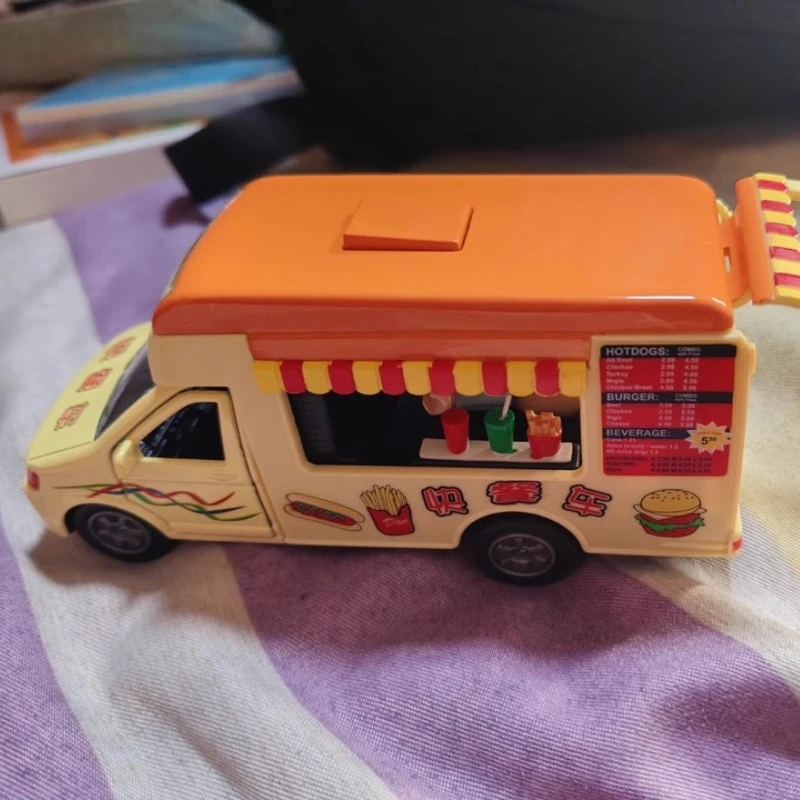 Camión de helados de simulación, vehículo extraíble a escala 1:32 con efectos de modelo de luz y sonido, regalo de cumpleaños para niños