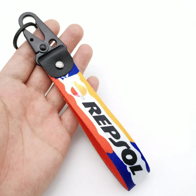 Jdm Style Keychain Lanyard Keyring Tags Decoration Logo For Repsol Honda 5w40 5w30 10w40 Cbr Car Motorcycle Accessories