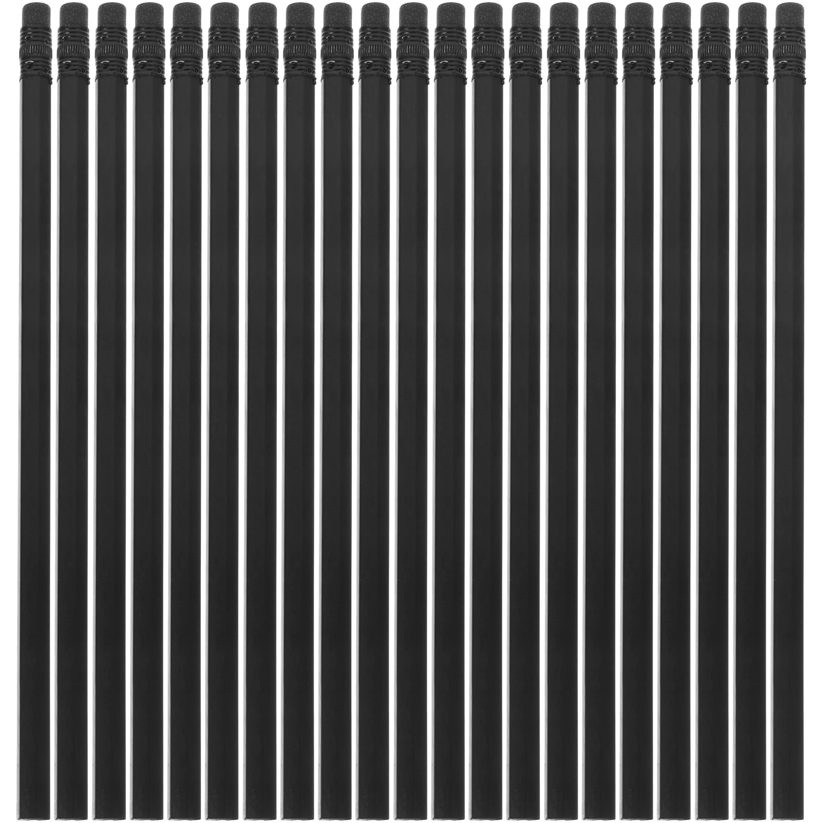 

24pcs Black Wood Pencils with Eraser Long Writing Sketching Classroom Supplies Wooden Pencil Set Colored Lead School Office Use