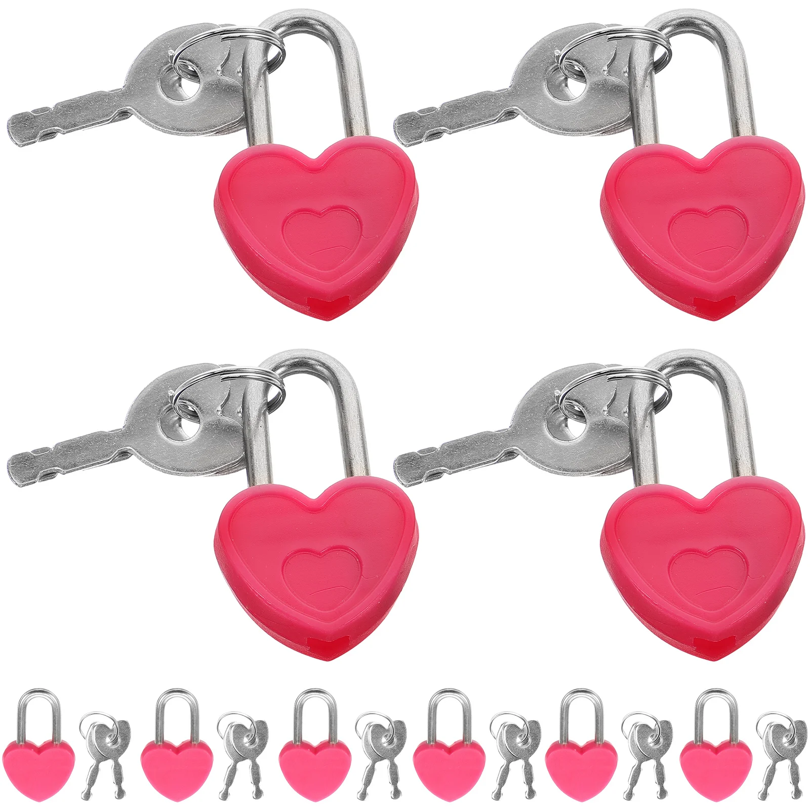 

24 Set Mini Heart Shaped Locks for Suitcase Luggage Travel Diary Book Security Padlocks Vintage Plastic Alloy Anti Rust Durable