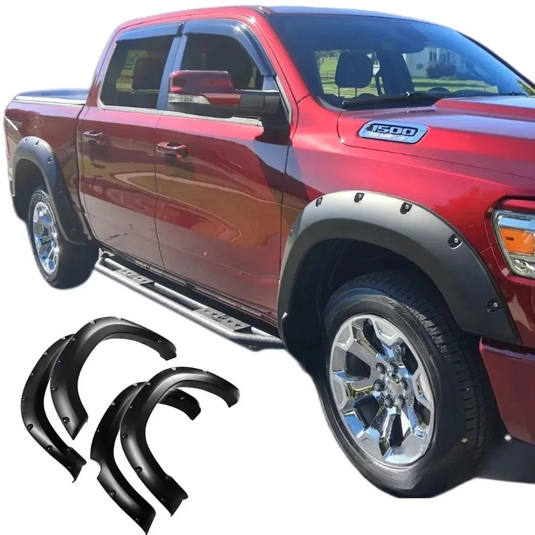 For Dodge Ram 1500 2019-2024 Matte Black Pocket Style  Wheel Arch Covers Mudguard Body kits