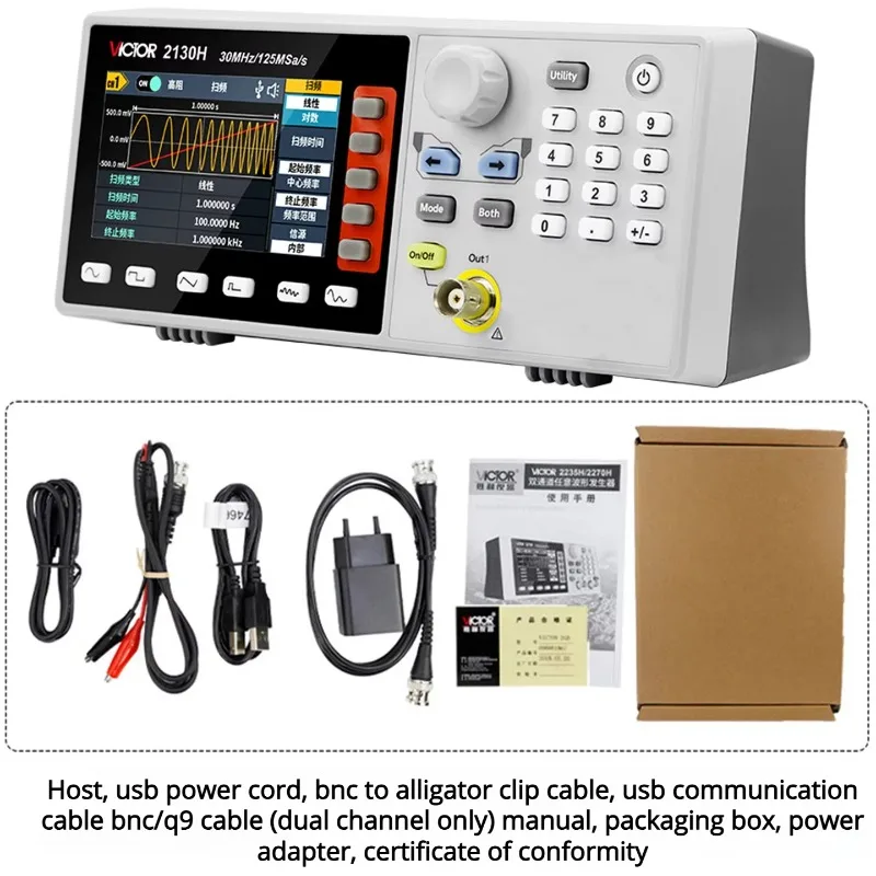 Ranlraka VICTOR VC2270H Dual-channel Signal Generator 70 MHz 300 MSa/s Sine Function Generator