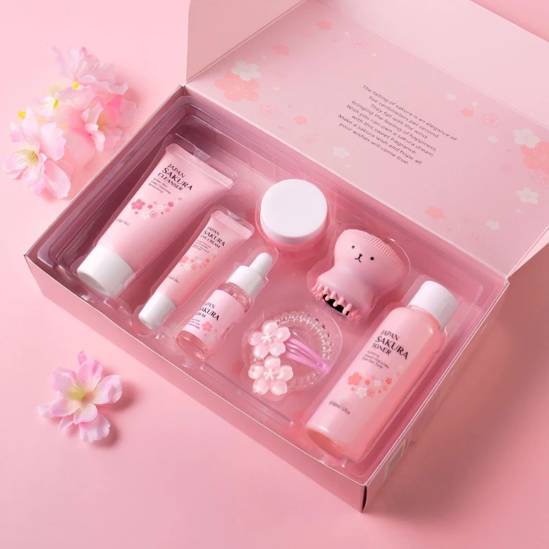 8x/Set Skincare Set Flower Skincare Present Set Woman Moisturizing Skincare Set