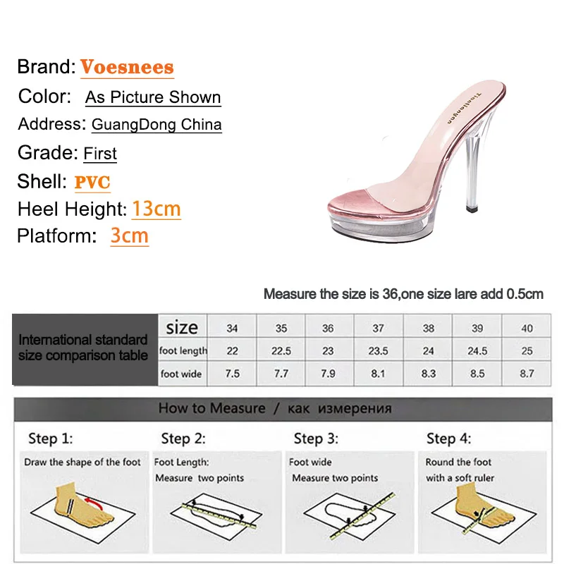 Summer 13CM High Heels Pumps Women Crystal Thin Heel Sandals Sexy Transparent Platform Antiskid Slippers Versatile Models Shoes