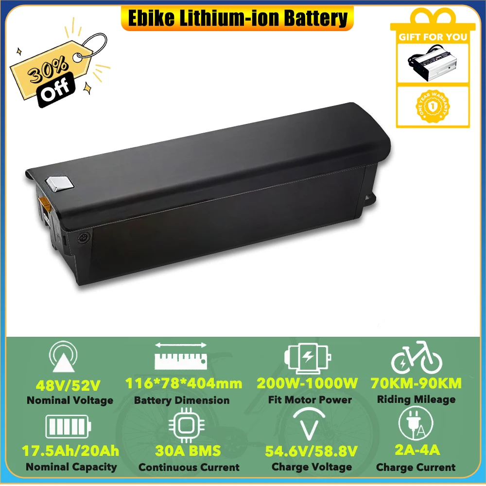 

Интегрированная рамка 48 В 20 Ач 52 В 17,5 Ач литий-ионный аккумулятор для OTIDA AZ20 повышенный электрический велосипед для взрослых пригородных поездок