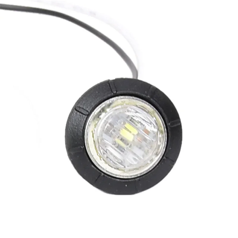10 قطعة مؤشرات LED 12 فولت/24 فولت مقطورة مستديرة الجانب ماركر ضوء أصفر أبيض أحمر لشاحنة أضواء التخليص شاحنة بدوره مصابيح إشارة