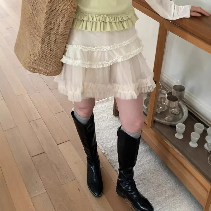 High Waist Short Skirt Women's 2026 Spring A-shaped Skirt