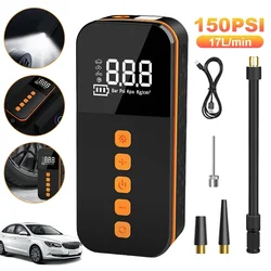Car Air Compressor With Digital Pressure Gauge Flashlight And Cell Phone Charging Motorcycle Bicycle And Ball Inflator 3000mAh