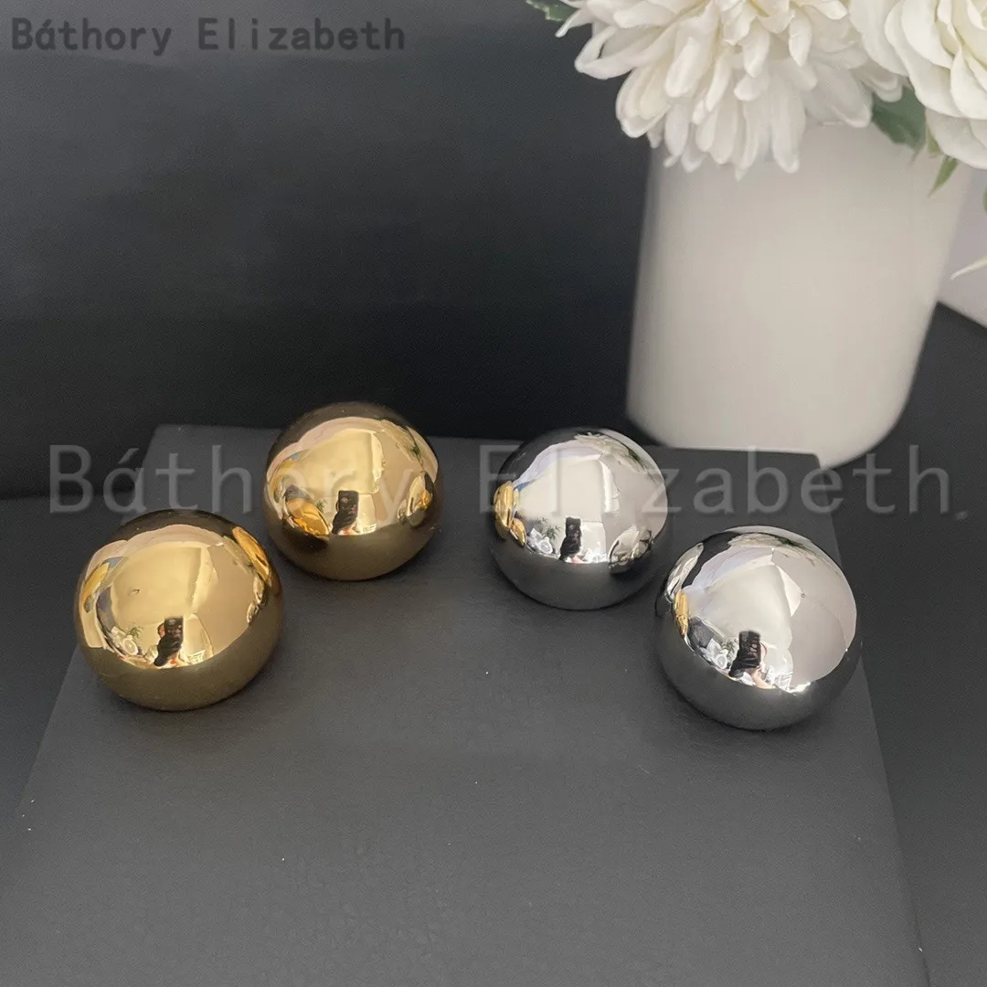 

Elizabeth Báthory Famous Designer Brass Plated 18K Gold Silver Half Circle Earrings Woman Luxury Jewelry Birthday Party Gift