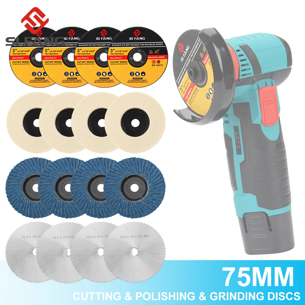 Mini Angle Grinder Cutting Disc Rebolo de Resina Circular Lâminas de Serra Disco de Corte para Corte e Moagem 75 mm