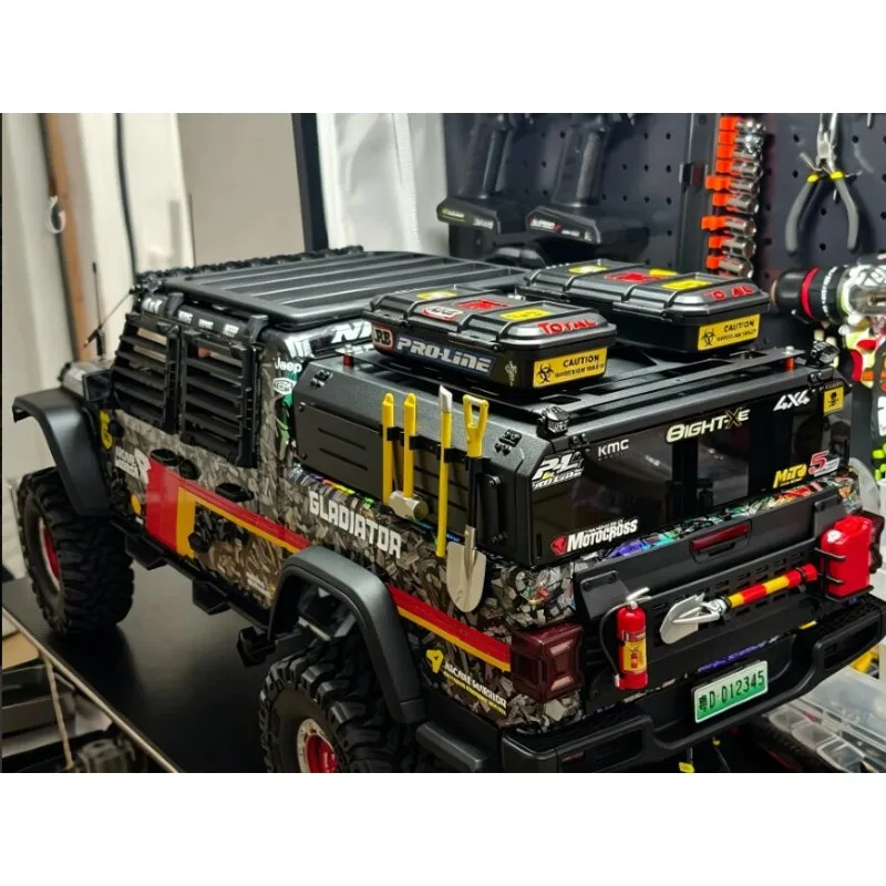 Metal Roof Gantry Rack For 1:7 RLAARLO JK07,3-Side Openable Windows With Adjustable Support Rods RC Upgrade Parts
