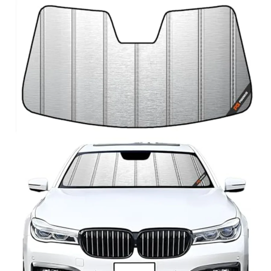 

Windshield Sun Shade for BMW 7 Series Sedan G11/G12 2016-2022, Metallic Silver Aluminum Alloy, UV Protection Heat Reduction