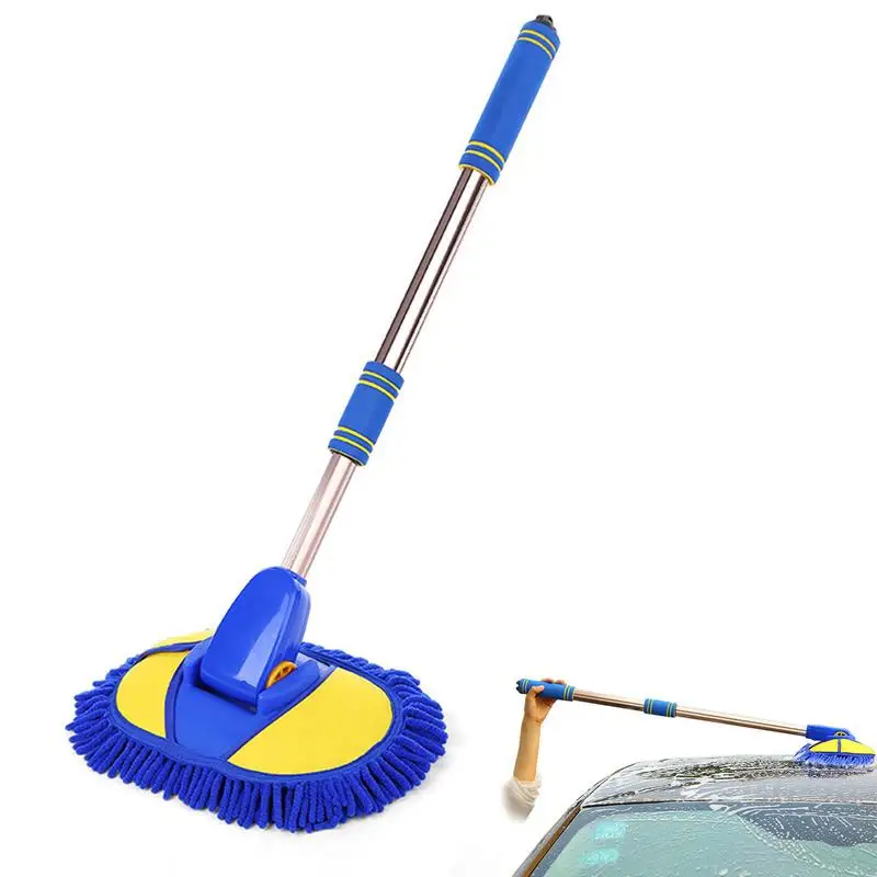 

Car Wash Mop With Handle Durable Car Wash Brush Mop Mitt With Strong Handle For Cleaning Cars SUVs Truck Caravans And Household