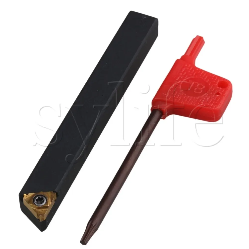 

8x10mm Shank Black 45# Steel External Threading Lathe Turning Tool Holder with Wrench