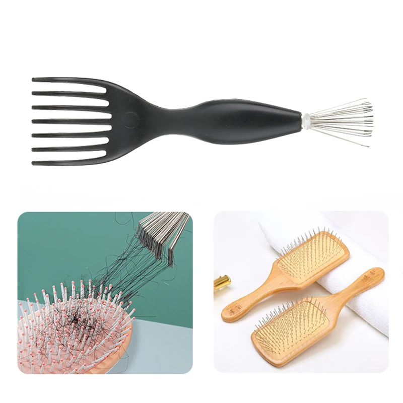 1PCS Comb Hair Brush Plastic Handle Cleaning Brush Double Head Claw Cleaner Hair Removal Embedded Beauty Cleaning Accessories