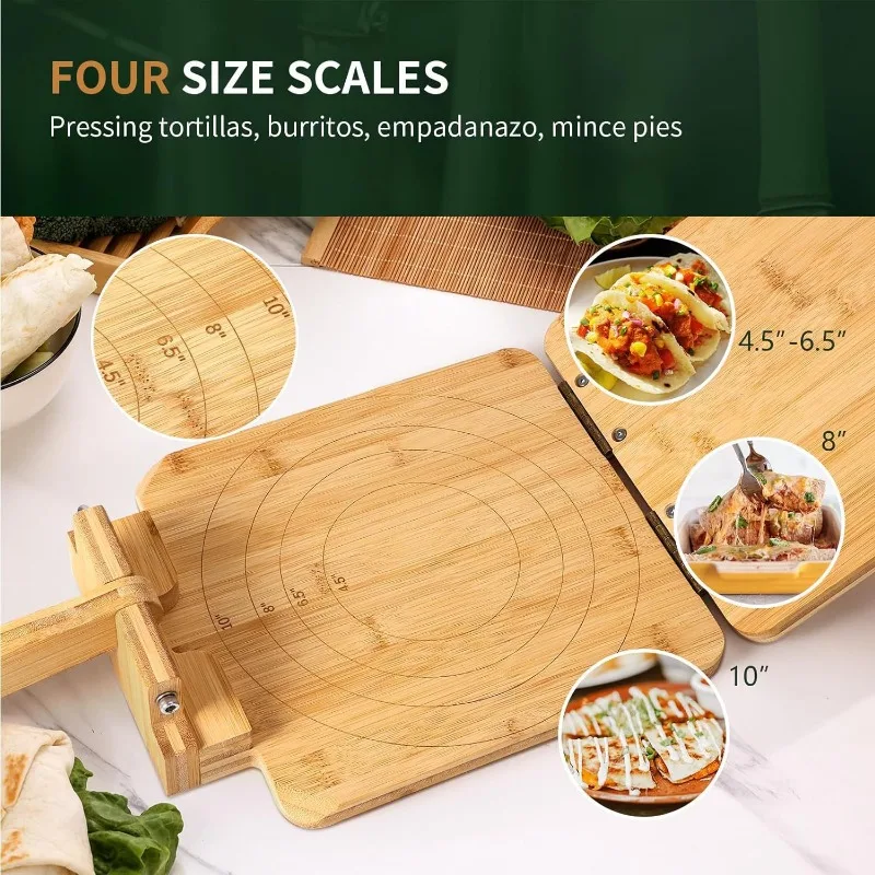 Wooden Tortilla Press Handmade Bamboo Dough Press Tool For Home Kitchen Use