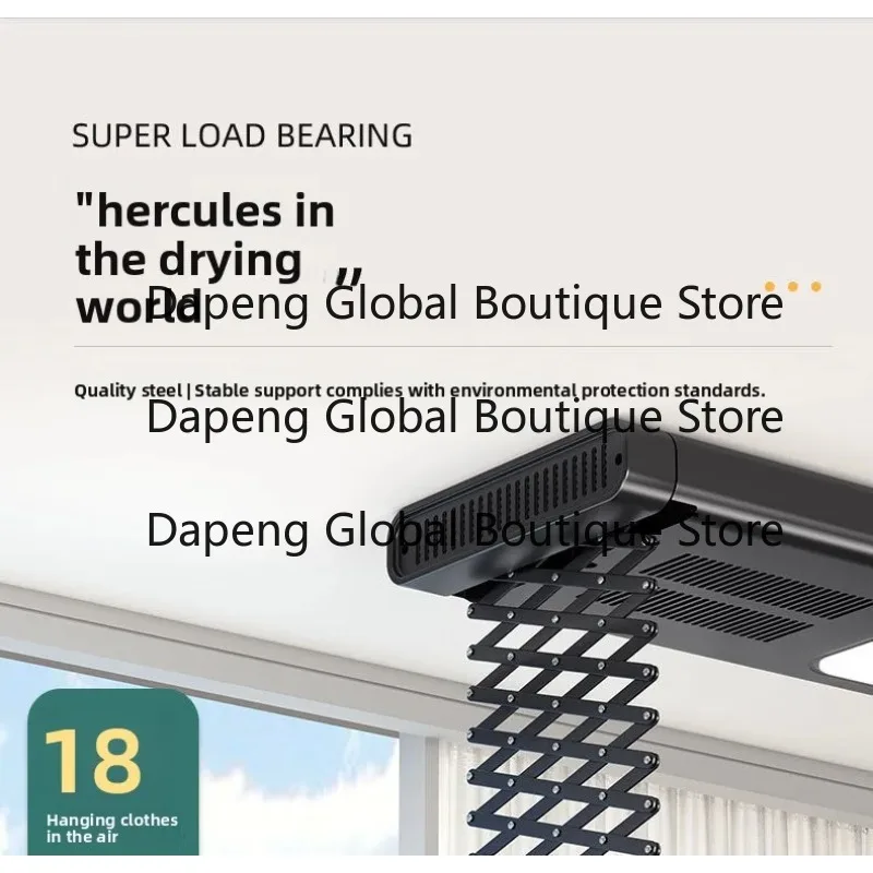 Custom Ceiling Mount Electric Lifting Clothes Drying Equipment Balcony Garment Hanging Rack
