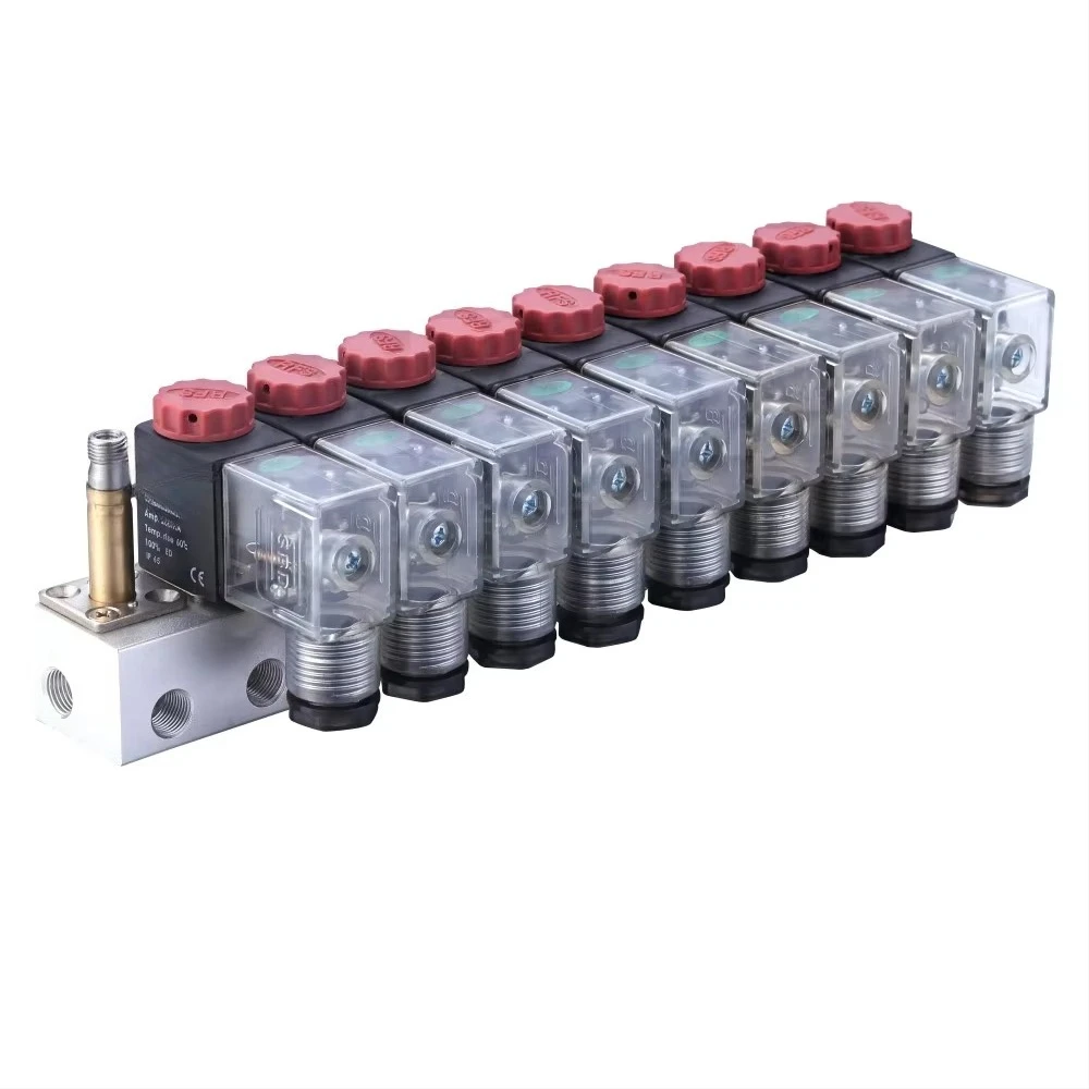 Solenoid Combination Micro Solenoid Valve Mini DC12V DC24V 3-way 2-position Manifold Block Solenoid Valve