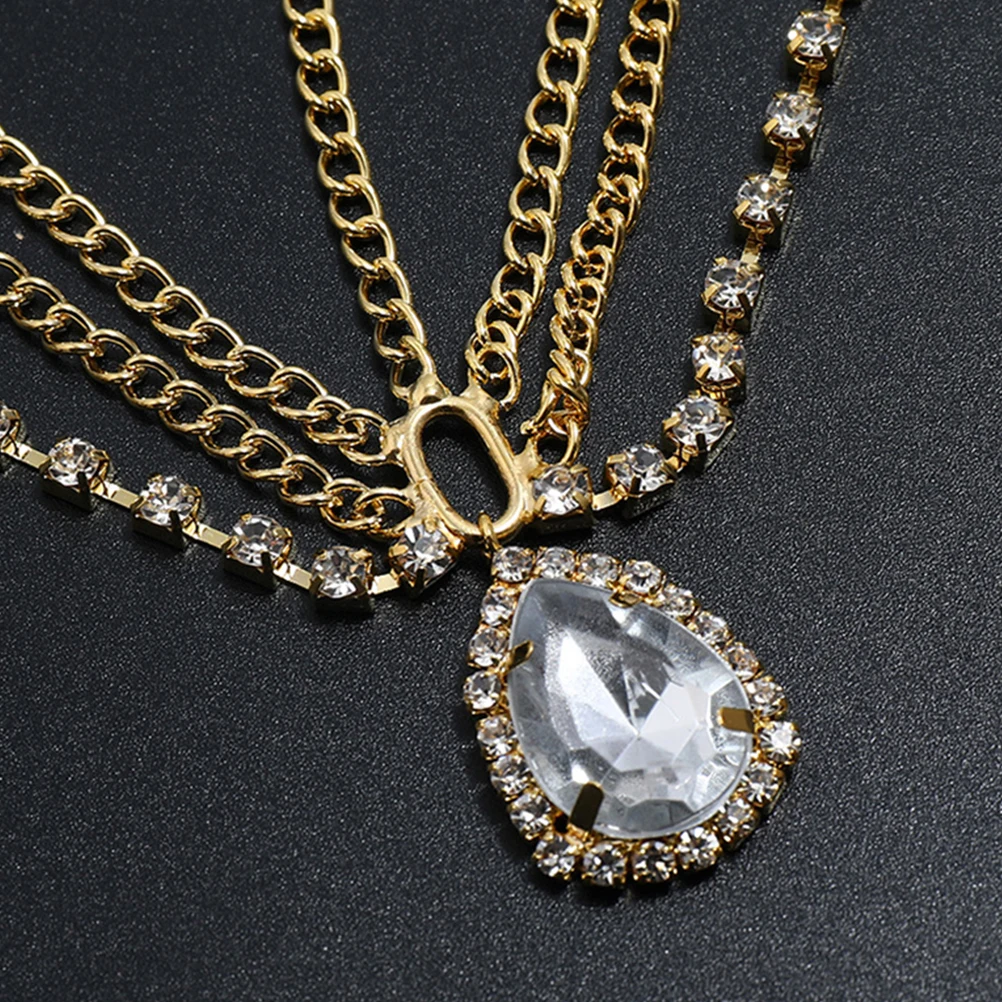 

4pcs Rhinestones Drop Head Chain Jewelry Women Bridal Halloween Hair Accessories Sparkling Elegance Wedding Beach Party Cosplay