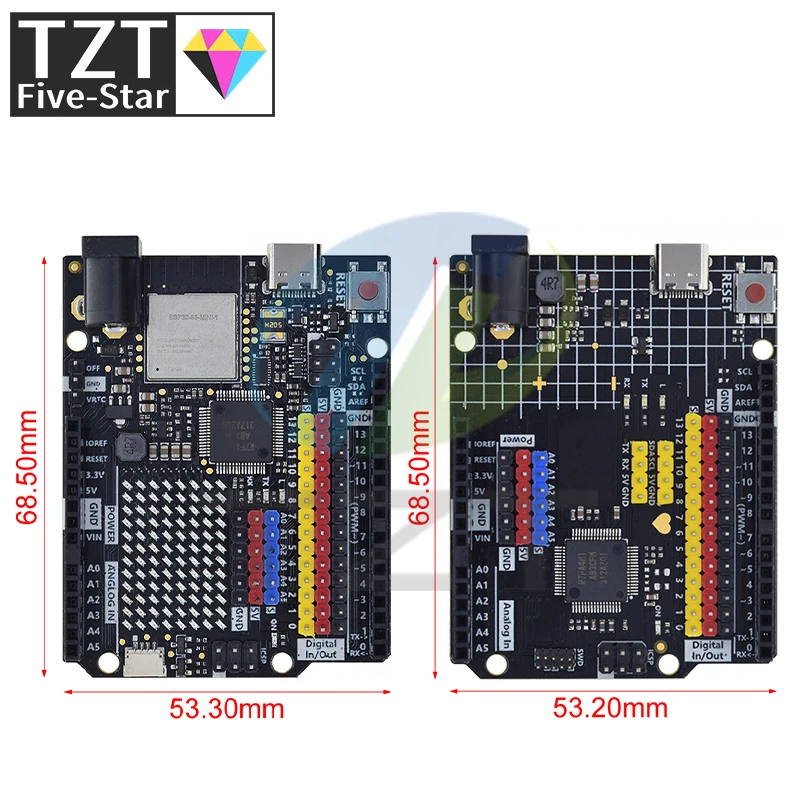 Imagem -02 - Tzt Uno-tipo-c Placa de Desenvolvimento Usb Edição Wifi Programação Arduino Learning Controller Uno r4 Esp32-s3