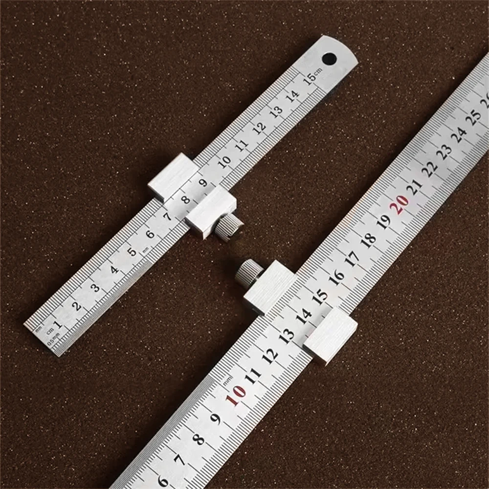 KATWAY Carpentry Steel Square Ruler Metal Woodworking Tools Measuring Marking Gauge with Positioning Limit Block HH-AA91