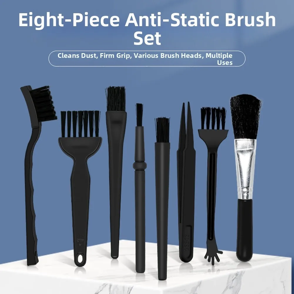 AntiStatic Brush Set 8 Sizes for Precision and General Dust Removal on Electronics Synthetic Fiber Lightweight and
