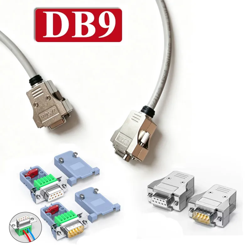 Mini DB9 Male Female Connector Solderless Joint 9Pin Upgraded RS232 Serial Port Adapter 485/422 Universal Plug Industrial Grade