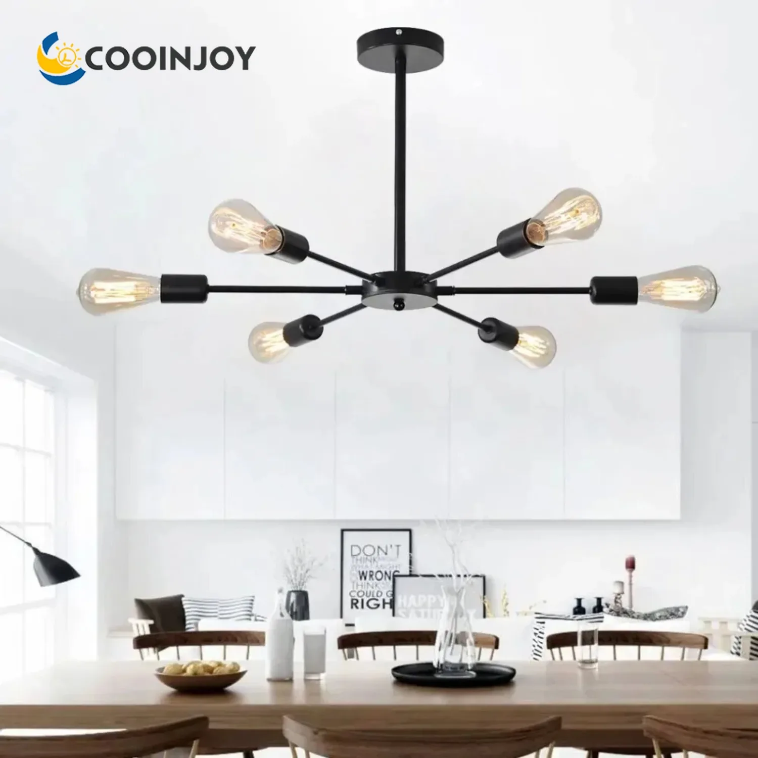 

COOINJOY Современная светодиодная потолочная люстра из состаренной бронзы, промышленные подвесные светильники, подвесное освещение