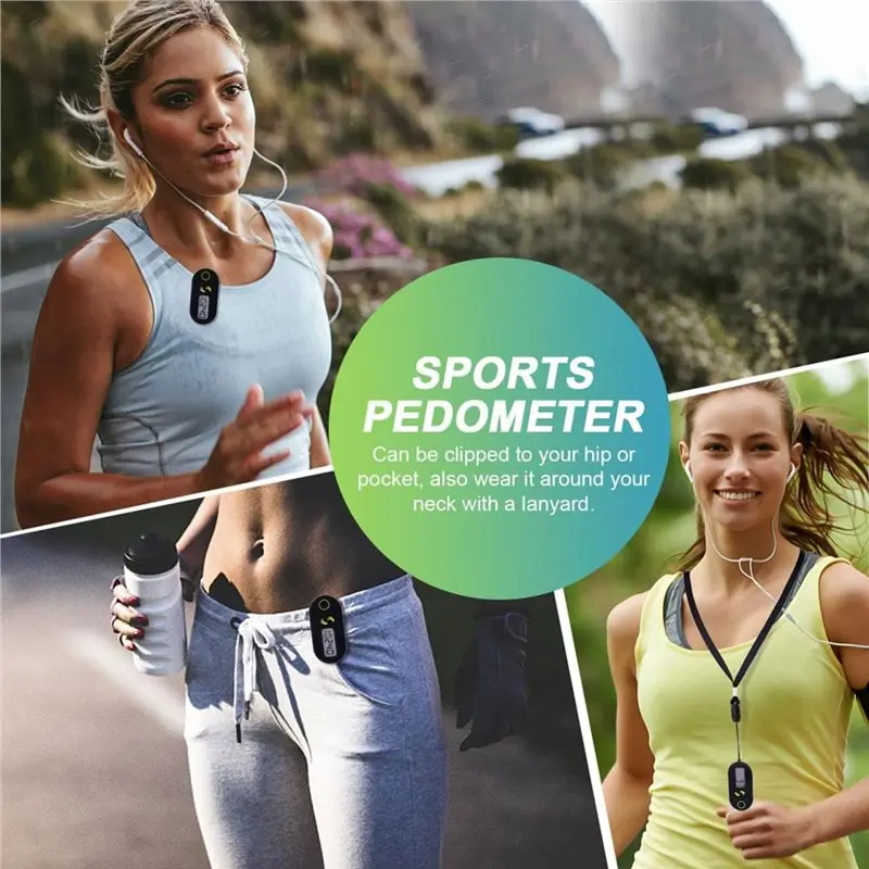 Accurate Step Counter 3D Pedometer Walking Exercise Step Monitor Distance Miles/Km Calorie Counter Time Silent