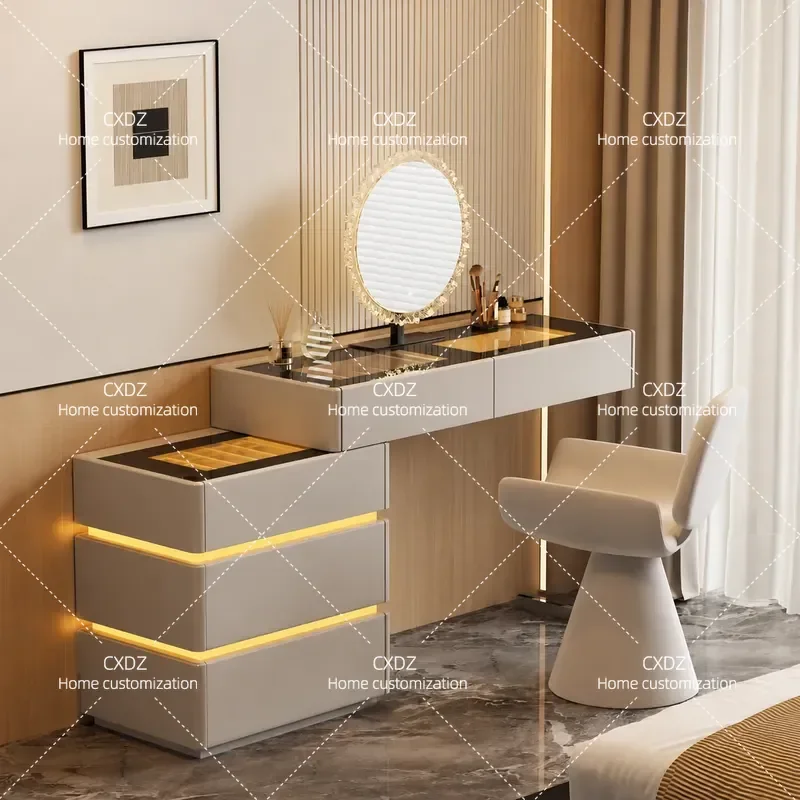 Minimalist Dresser Chest Integrated Bedroom Storage Bedside Table Light Luxury High End Makeup Table
