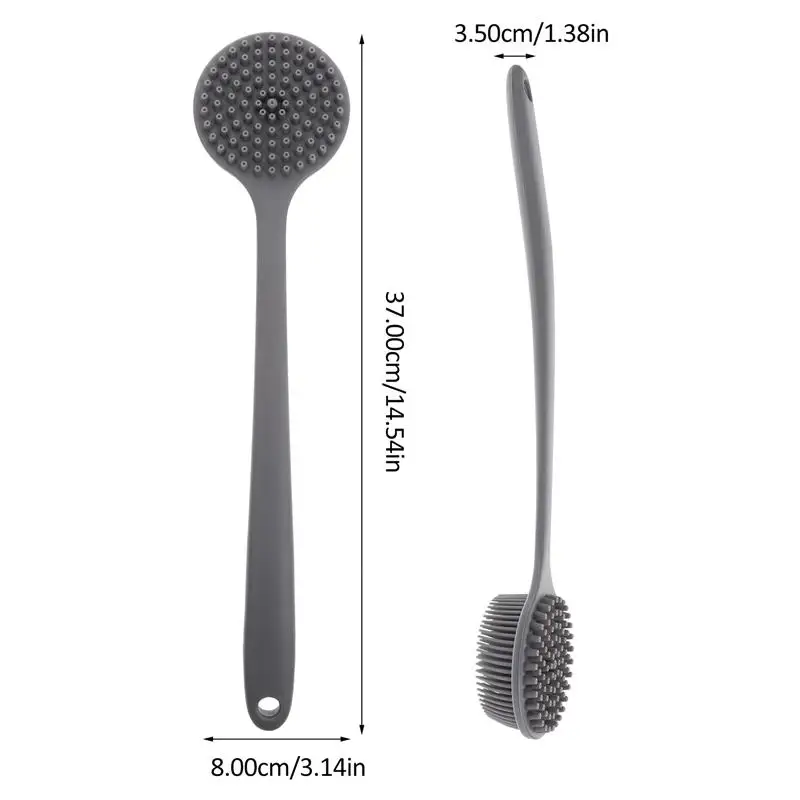 Double-Sided Silicone Bath Back Scrubber Long Handle Long Handle Body Bath Brush Mud Bath Back Scrubber