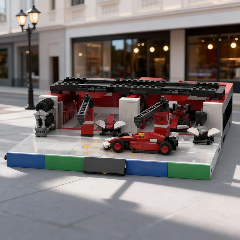 

1536pcs MOC Pit Stop Garage City Champions Model Building Blocks DIY Construction Creative Toy Idea Christmas Gifts Education