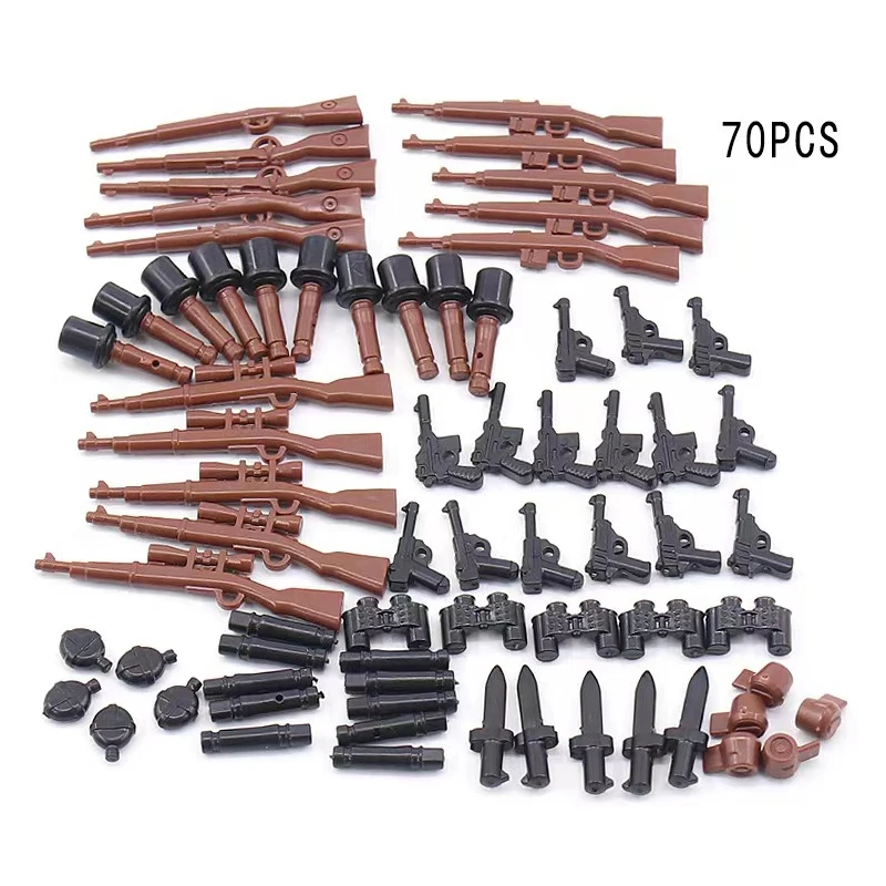 MOC Military Figures Weapon Accessories Building Blocks Camouflage Airdrop Package Gun Medical Box Mini Brick DIY Toys For Kids