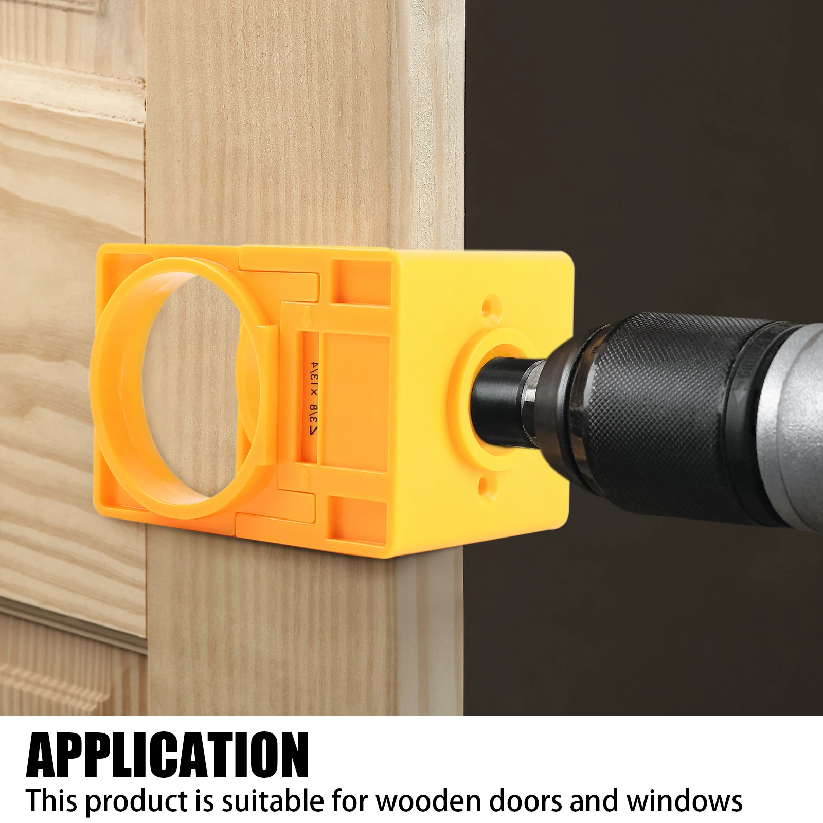 Imagem -02 - Conjunto de Instalação de Trava de Porta com Modelo de Guia Door Lock Hole Saw Kit Ideal para Portas de Madeira 13 In1-3 in