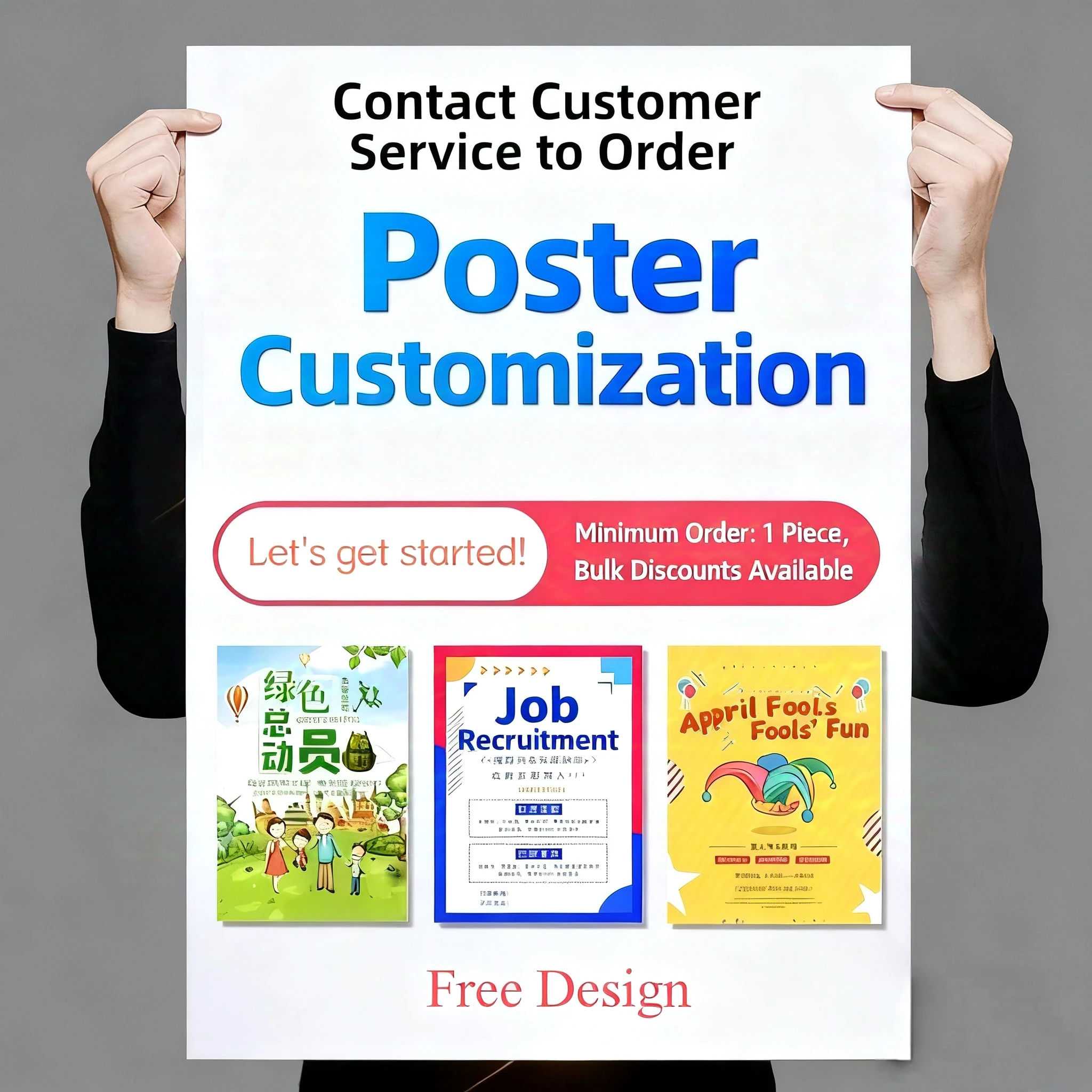 Cartazes personalizados Promoção de eventos personalizados Tamanhos e designs personalizáveis Impressão afixável de parede para publicidade comercial