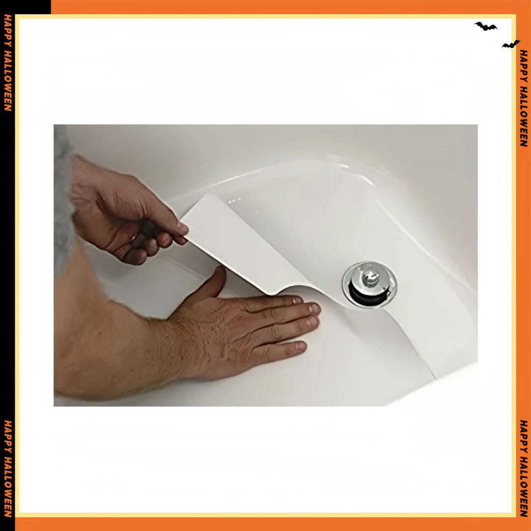 

Non-Slip Bath Mat 16x40 Inch Adhesive Safety Shower Floor with Drain Hole