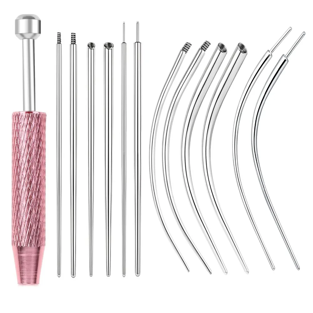 13pcs Stainless Steel Piercing Taper Tool Professional Earring Tool Puncture Connecting Pin Earring Applicator