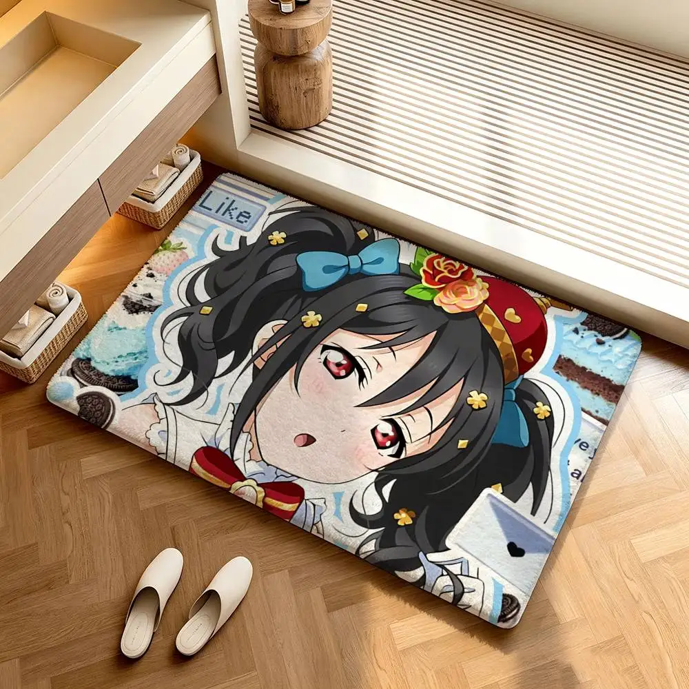 Yazawa Nico Love Live Anime Girl  Shower Room Absorbent Small Floor Mat Soft Comfortable Decorative Foot Mat
