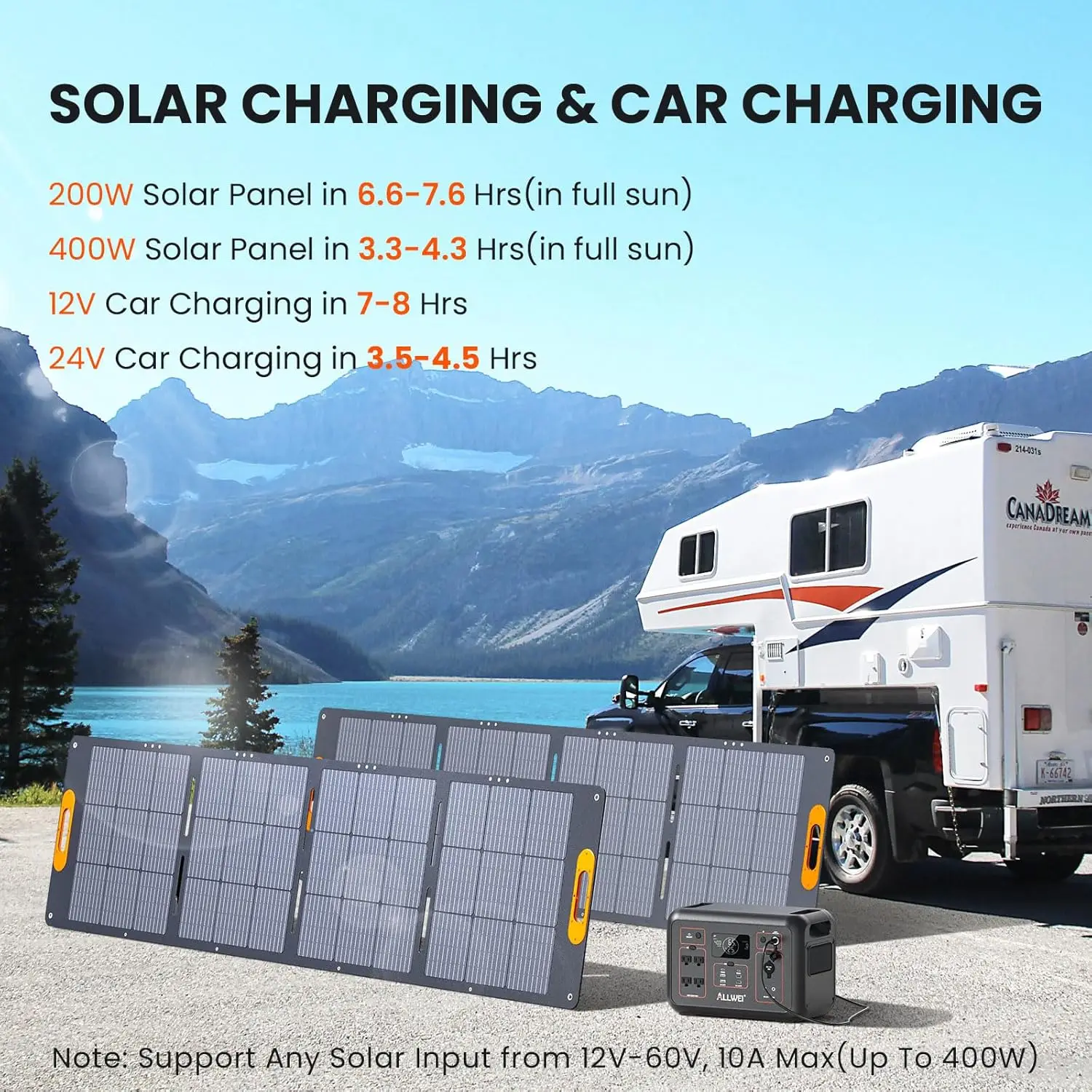 Solar Generator 1200W with 2 * 200W Solar Panel, 1008Wh Portable Power Station, Fast Charge in 1.5H, 4 AC Outlet, Solar Power