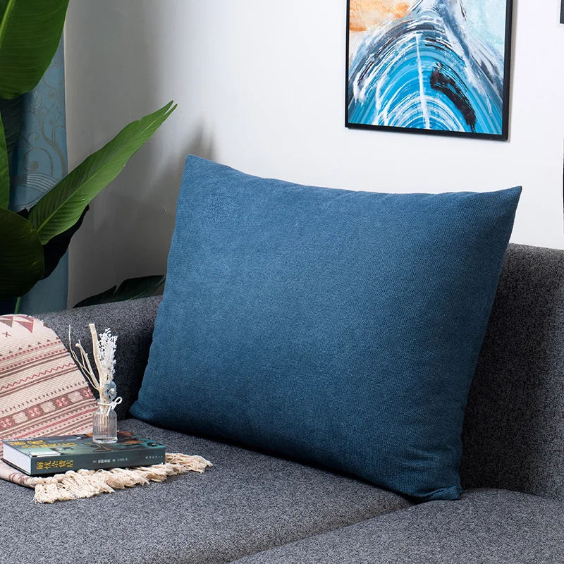 Grote Rechthoek Taille Kussenhoes Sofa Auto Rugleuning Kussensloop Slaapkamer Grote Kussensloop Beschermer Rits Effen Kleur Multisize