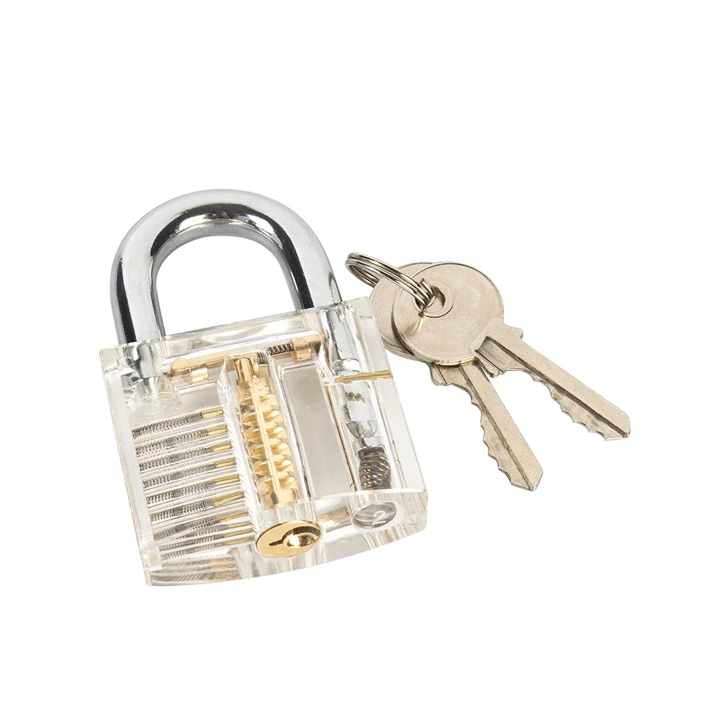 1pc Locksmith Transparent Locks Pick Visible Cutaway Mini Practice View Padlock Hasps Training Skill For Furniture Hardware