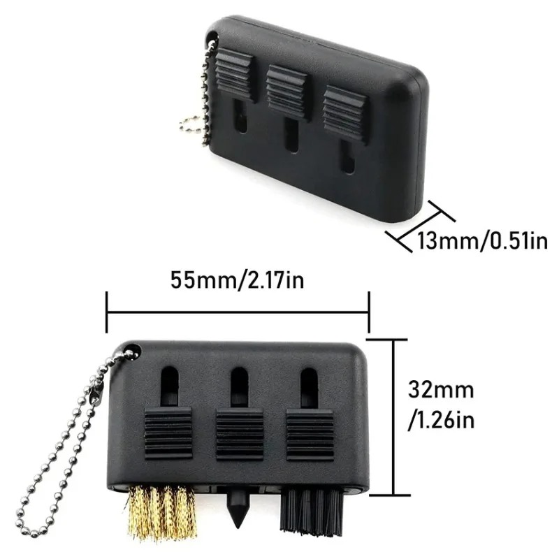 Szczotka do klubu golfowego Narzędzie do czyszczenia rowków klubu golfowego Ostrzałka 3 w 1 Przenośna, wysuwana ostrzałka do rowków Małe akcesoria