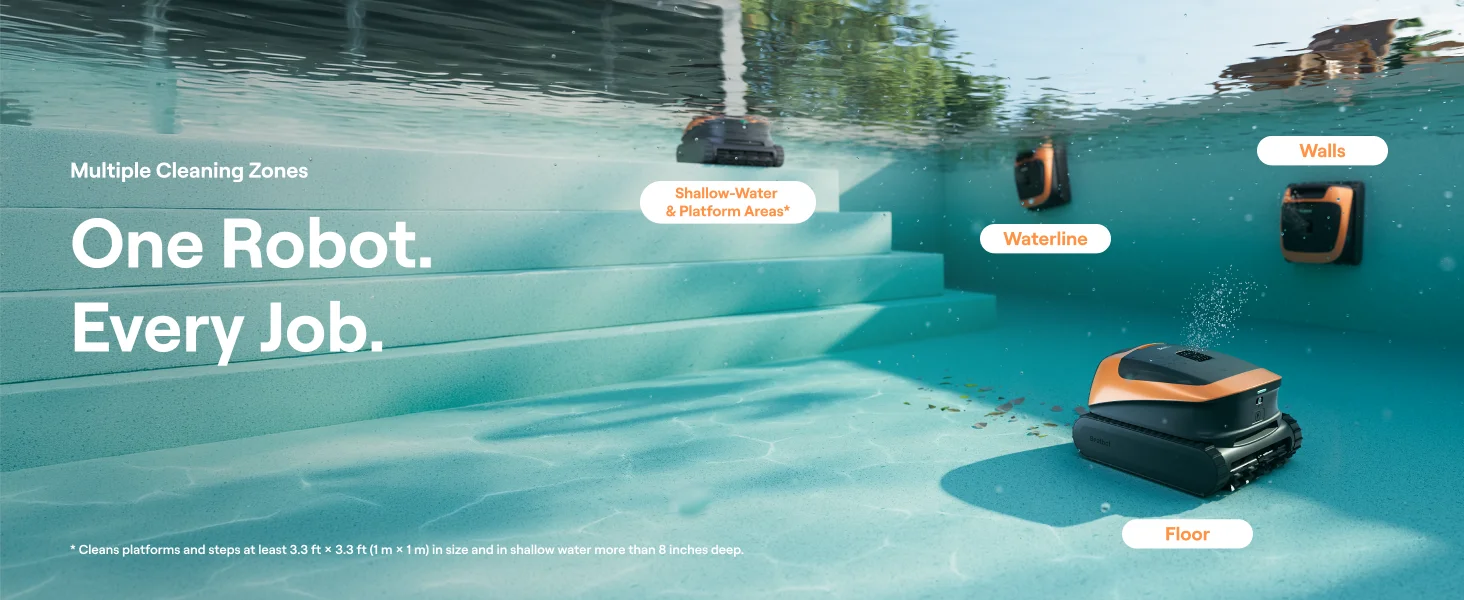 Beatbot Sora 30 Kabelloser Roboter-Poolreiniger, 6800GPH 4-in-1 Staubsauger mit Reinigung der Sonnenliege, einfache Auftriebsreinigung, 5L Behälter – Detail 6