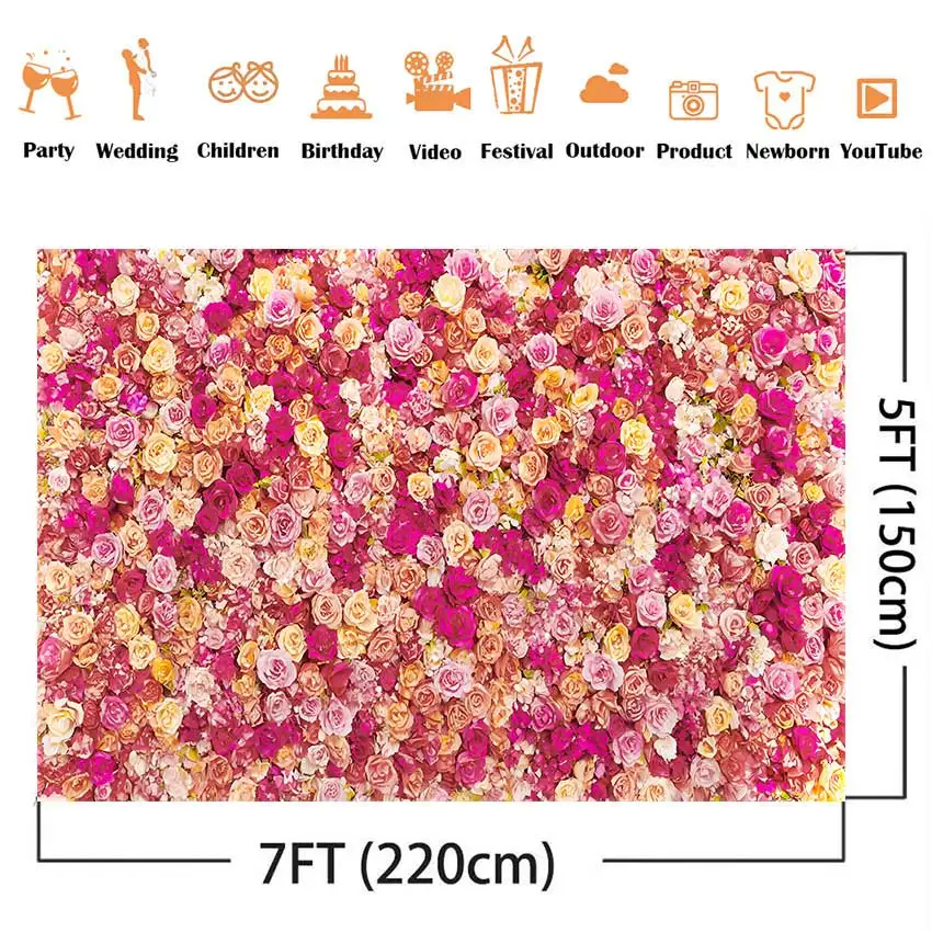 Red flowers wall photography backdrop bridal shower wedding photocall boda floral photography background pink and red flowers