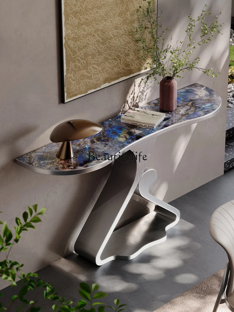 Stone Plate Console Tables Simple Modern Microlite Home Side View Sets