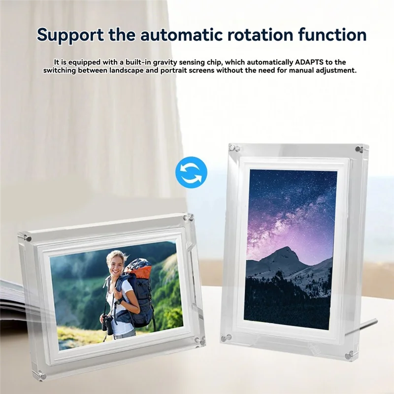 ABMF-Acrylic Digital Photo Frame 10.1 Inch 10.1Inch Display IPS Screen 32G Memory Porta Retrato Digital EU Plug
